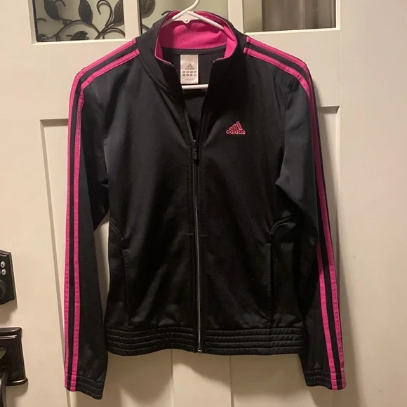 Adidas Black & Pink Track Jacket Adidas Black & Pink Track Jacket
